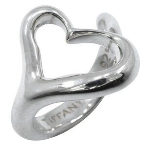 TIFFANY&Co. Open heart Ring Elsa Peretti Silver925 #4.9(US Size) heart 4.7...